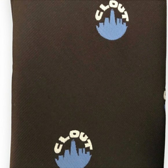 CARSON PIRIE SCOTT & CO Brown & Blue “Clout” Tie - VINTAGE 100% polyester - Picture 5 of 6